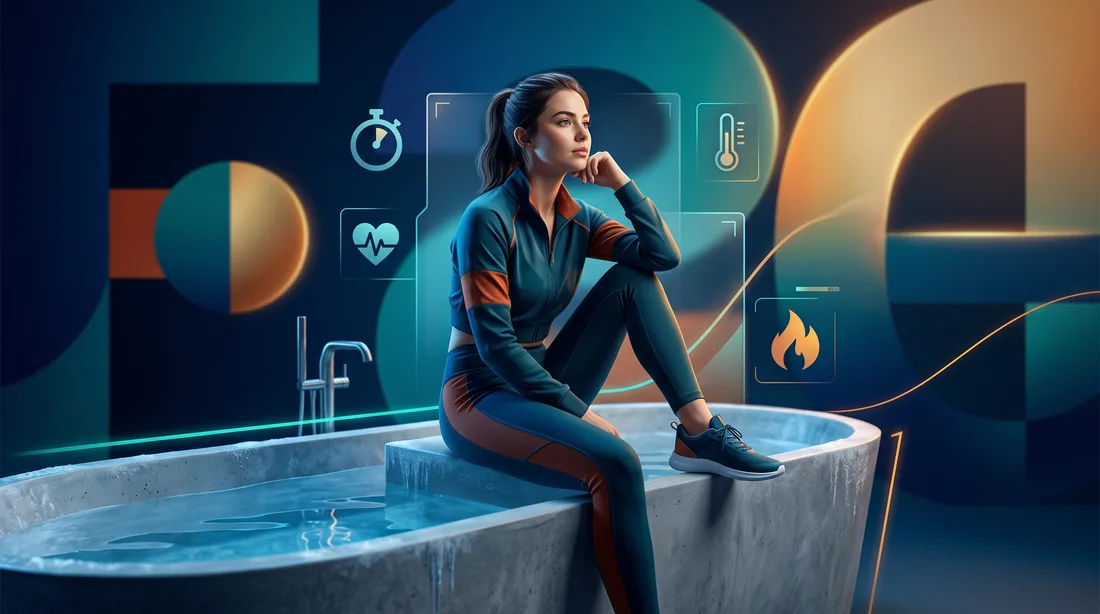 Illustration d'une femme au bord d'une baignoire glacée
